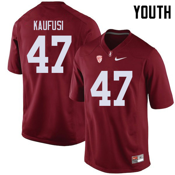 Youth #47 Tangaloa Kaufusi Stanford Cardinal College Football Jerseys Sale-Cardinal